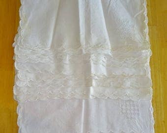 Vintage White Napkins Cotton Cutwork Set of 12 Scalloped Edge