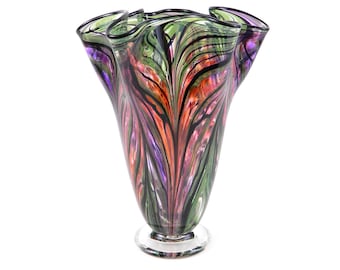 Hand Blown Art Glass Vase