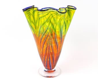 Hand Blown Art Glass Vase