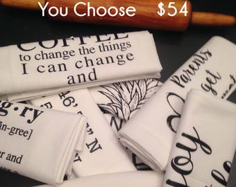 Flour Sack Tea Towel - PICK 4: Kitchen Towel