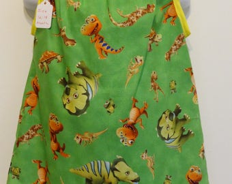 Dinosaur Train Girls Pillowcase Dress, Ready to Ship Size 12-18 months, Buddy, Shiny, Tiny, Don