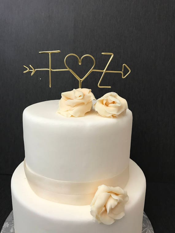 Wire Cake Topper Wedding Cake Topper Arrow And Initials