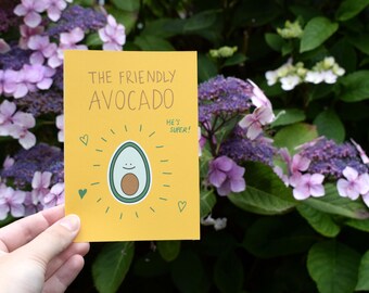 The Friendly Avocado Card - Vegan / Healthy Eating / Happy Birthday / Thank you