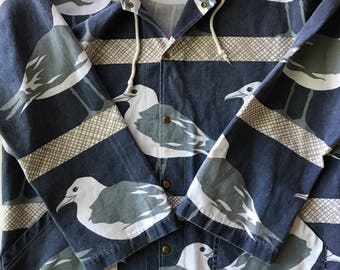 Nautical Bird jacket - Love This! - Seagulls Abound - USA Made - Charming Summer Resort Wear!