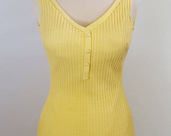 Hello summer | 1950s vintage Cole of California yellow swimsuit | 50s pin up bathing suit