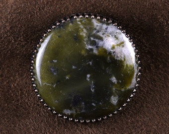 Burt Cassell Gold Filled Irish Connemara Marble Shamrock Brooch