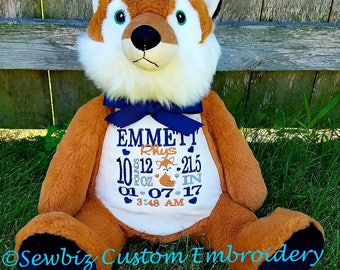 personalized fox stuffed animal