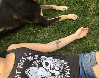 WOMEN's Eat Figs Not Pigs Tank Top Vegan Vegetarian Shirt