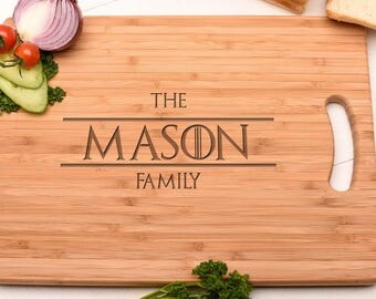 Game of thrones Style Family Board. Chopping, Serving & Cutting Board. Personalised Gift, Birthday Gift, Christmas Gift