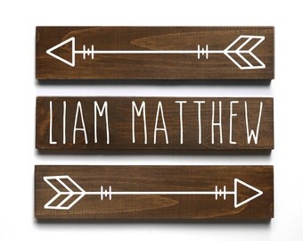 Arrow Nursery Wall Decor, Woodland Nursery, Personalized Baby Gift, Wooden Arrows, Tribal Nursery Decor, Baby Name Sign, SET OF 3 Arrows