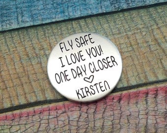Fly Safe Coin, Flying Gift, Pilot Gift, Pilot coin, Love Token, fly safe pocket coin, gift for pilot, flight school gift, pilot graduation