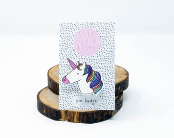 Rainbow Unicorn brooch pin badge