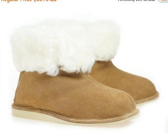 ON SALE Mens Sheepskin Shearling Slippers Moccasin Boots for Men House Sheepskin Slippers Handmade Shoes 100% Wool Slippers ugg style Best