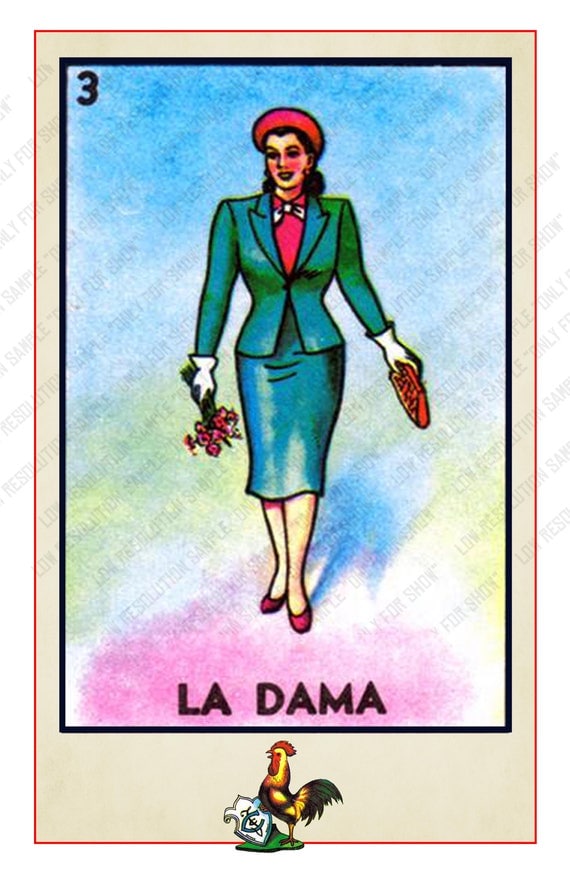 11 x 17 reg. de La Dama imágenes de carteles de Loteria