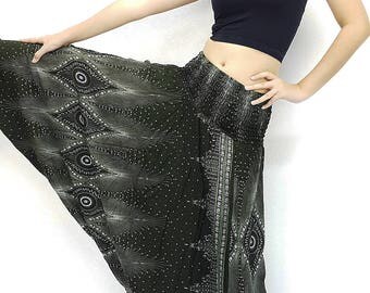 Harem Pants Women Yoga Pants Drop Crotch Aladdin Pants Maxi Pants Boho Pants Gypsy Pants Clothing Jumpsuit & Romper Trouser DK Green (HP179)