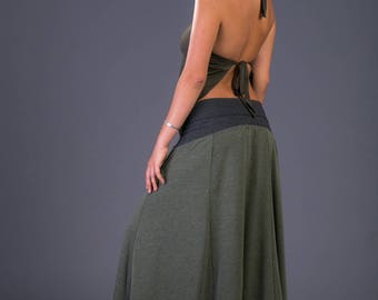 Maxi festival skirt, Long green skirt , Festival clothes, Festival clothing , Gypsy Hippie skirt, Skirts