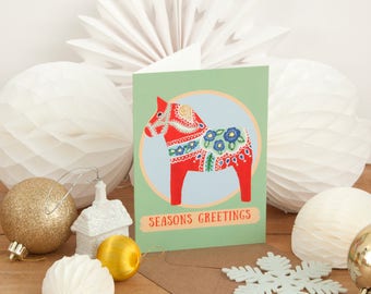 Horse christmas card | Etsy