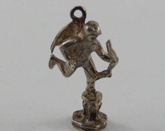 Statue of Eros Sterling Silver Vintage Charm For Bracelet