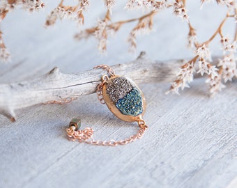 Druzy Rose Gold Bracelet, Boho Druzy Bracelet, Druzy Stacking Bracelet, Druzy Bracelet, Rose Gold Bracelet, Rose Gold Druzy Bracelet