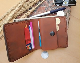 Bifold wallet Bifold card holder Coin purse Mens wallet Leather wallet hand made wallet mens leather wallet father gift dad gifts