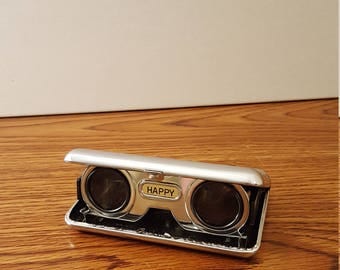 1960's Happy Folding and Adjustable Opera Glasses, Compact Binoculars, Made in Japan, Spy Gadget
