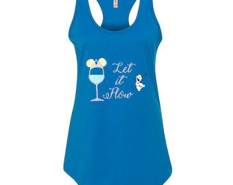 Epcot Drink Around the World Shirt, Disney Frozen Drinking Shirt for Women, Olaf Ladies Tank Top