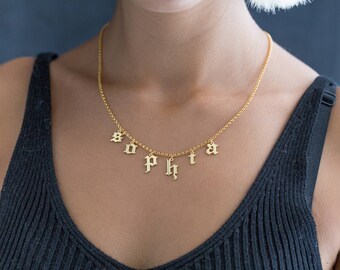 Gothic Choker Necklace - Personalized Choker Necklace - Name Choker Necklace - Gothic Necklace - Name Plate Choker - Mothers Day Gift