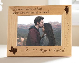 Personalized Long Distance Love Picture Frame: Long Distance Relationship Frame, Long Distance Valentine's Day, Long Distance Girlfriend