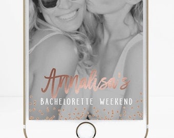 Snapchat Geofilter Bachelorette Party Filter, Bachelorette Snapchat Filter, Bachelorette Geofilter, Hen Party, Rose Gold Confetti, Sparkly