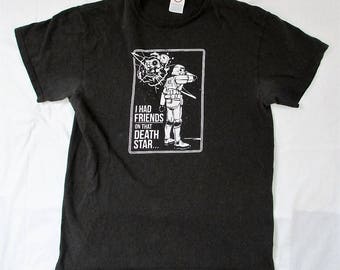17-0738 Star Wars Black T Shirt / Stormtrooper Silkscreen T Shirt / Funny Star Wars Shirt / Black T Shirt / Death Star T Shirt / Geek / M