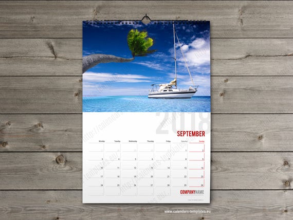 Items Similar To 2018 Wall Calendar Planner Template Custom Photo 