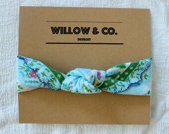 Blue & Green Floral Baby/Toddler Headband