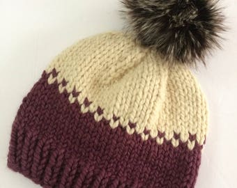 Heart knit hat | Etsy