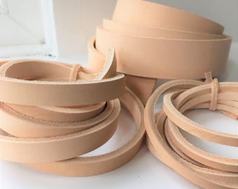 80 inch long Natural Vegetable Tanned Leather Straps Strips Belt Blanks various width 10-100mm 2.5mm thick