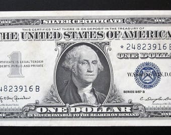 Series 1957-B One Dollar Silver Certificate Star Note *24823916 B