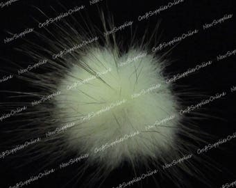 Chocolate tapering white mink fur ball