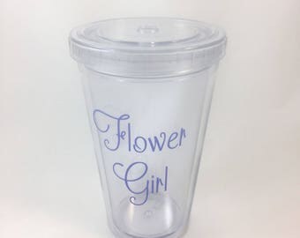 Flower Girl Tumbler, Personalized Flower Girl Tumbler, Flower Girl Cup, Personalized Flower Girl Cup, Flower Girl Cups for Weddings