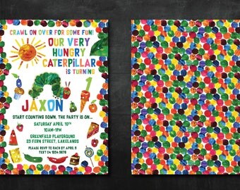 The Very Hungry Caterpillar Invitation - Customized Digital file