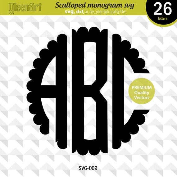 Download Sale Scalloped Monogram SVG Circle Font for Cricut