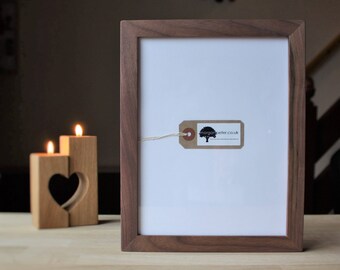 Wood photo frames - Walnut wooden photo frames in 7x9 8x10 A4 morganpeterframe