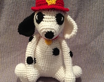 Dalmation Fire Fighter Crochet Plush