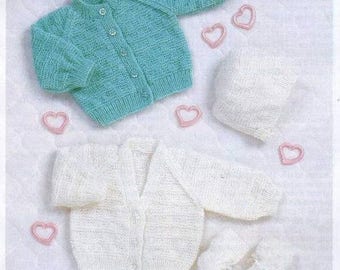 Waterwheel 890 Baby Cardigans to Knit DK yarn instant download