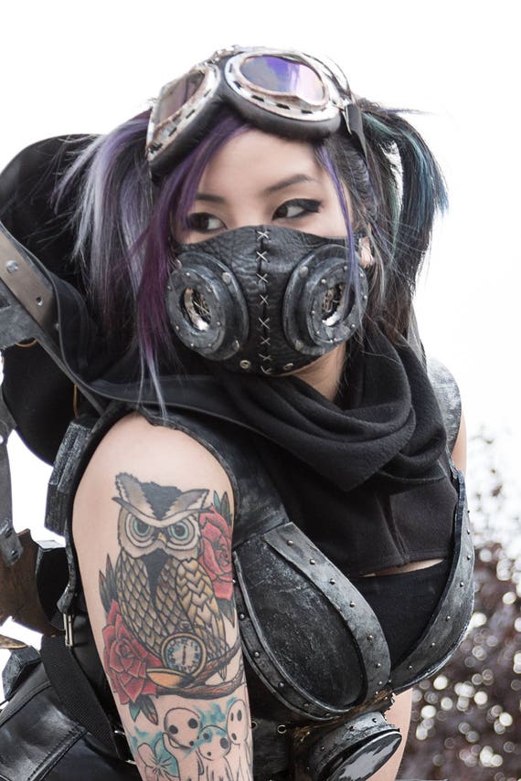 Items similar to Steampunk cyberpunk mask mask leather on Etsy