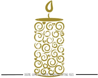 Candle svg / dxf / eps / png files. Digital download. Compatible with Cricut and Silhouette machines. Small commercial use ok.