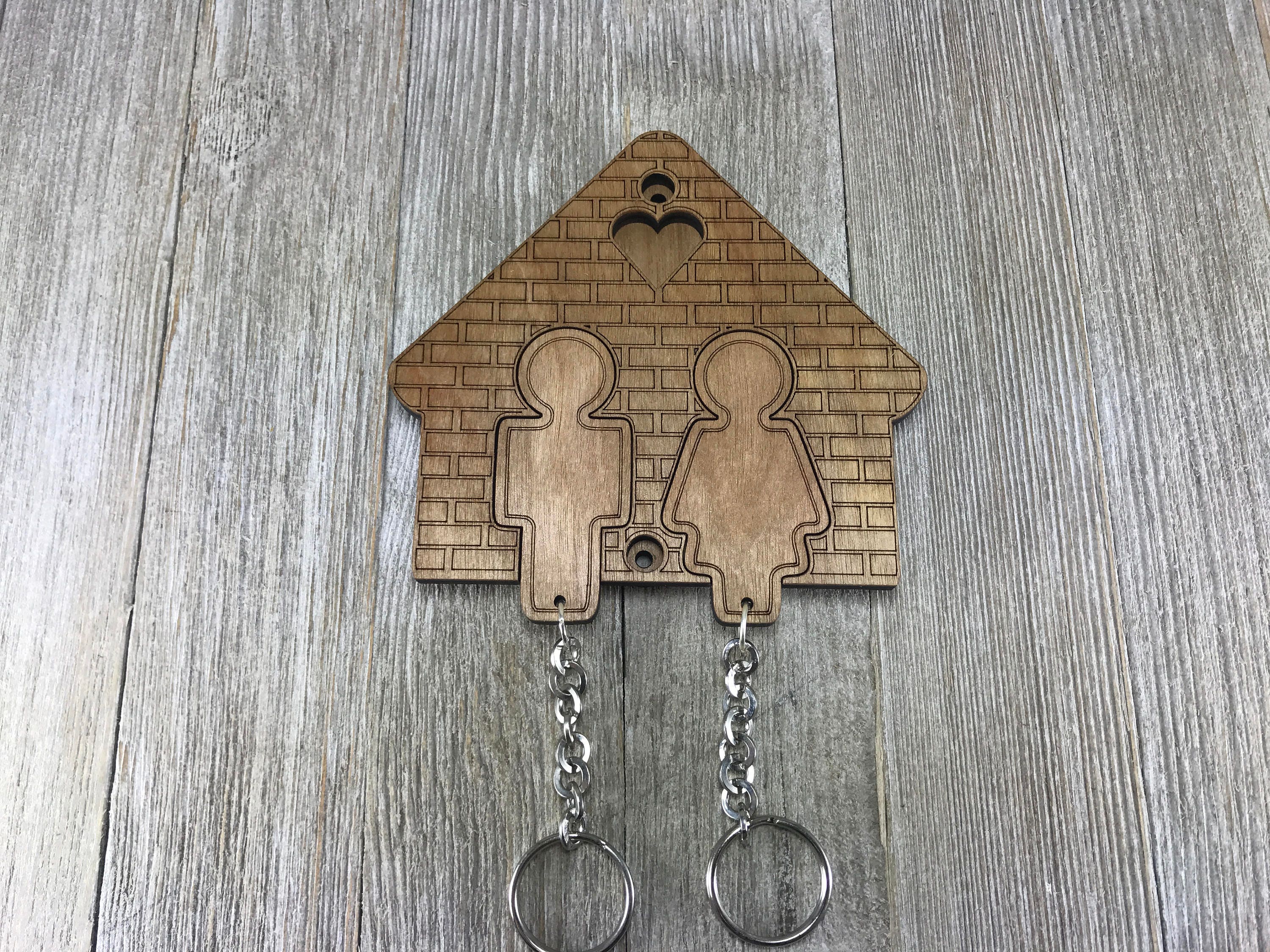 Laser cut & engraving key holder for wall