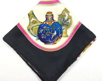 Authentic Hermes scarf. Vintage Hermes silk scarf. Hermes silk scarf. Hermes accessories.
