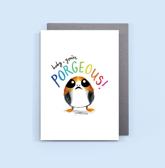 Porg Birthday/Anniversary Day Card