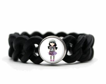 Bracelet silicone black doll Hat