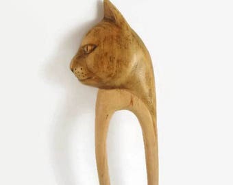 Cat lover gift Mom gift for girls gifts under 20 Gift for women daughter gift eco friendly wooden hair pin Wood hair stick hair fork prong