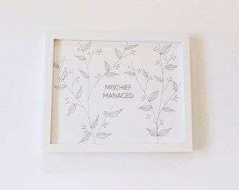 Harry Potter Quote Art / Mischief Managed Art / Mischief Managed / Harry Potter Art / Harry Potter / Modern Harry Potter Art